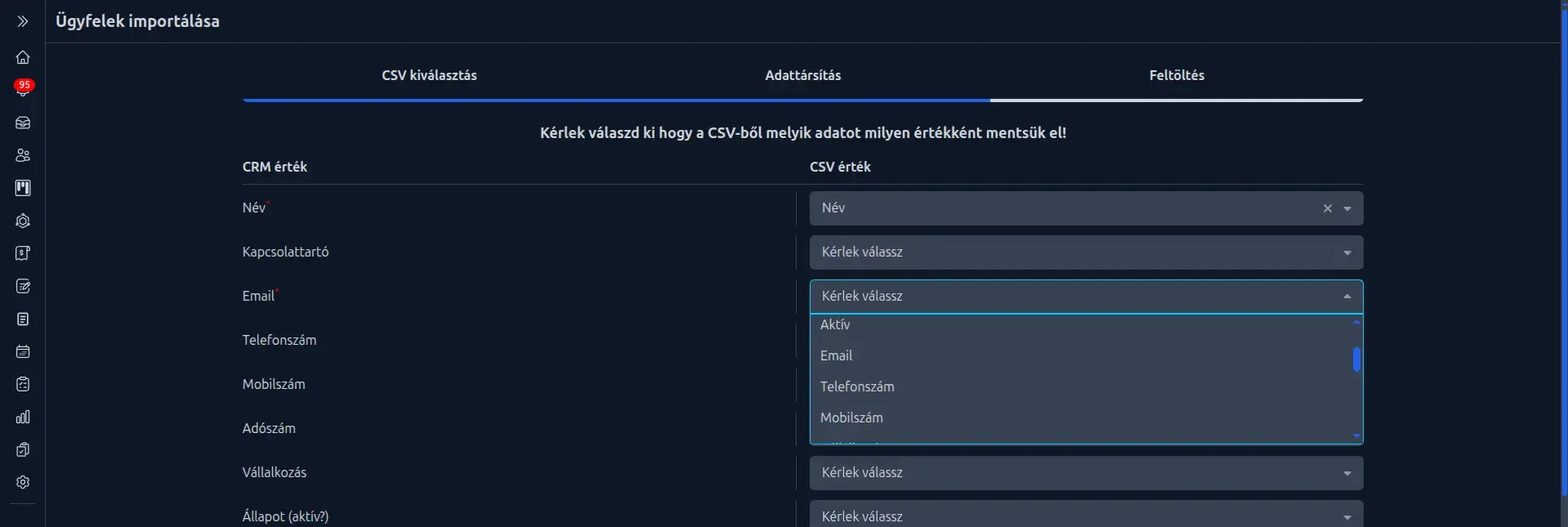 második lépés az importálásban