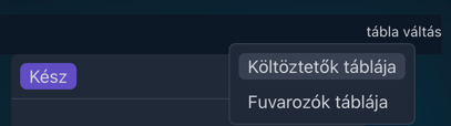 tábla váltás
