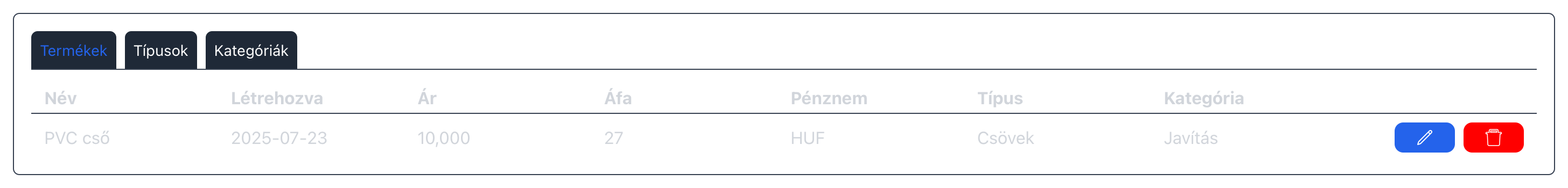 termékek