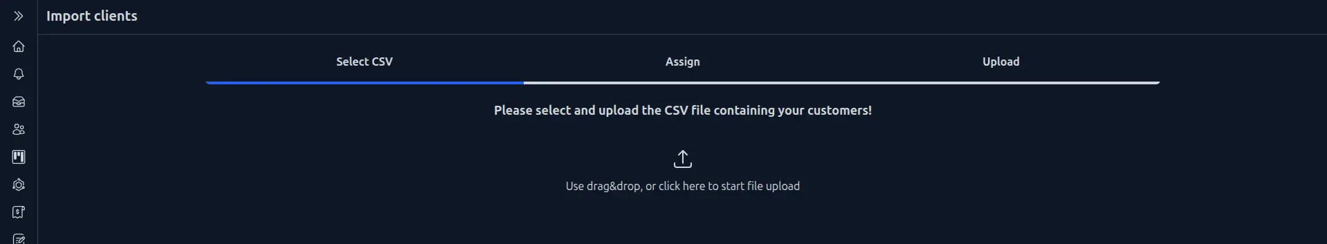 first step of import