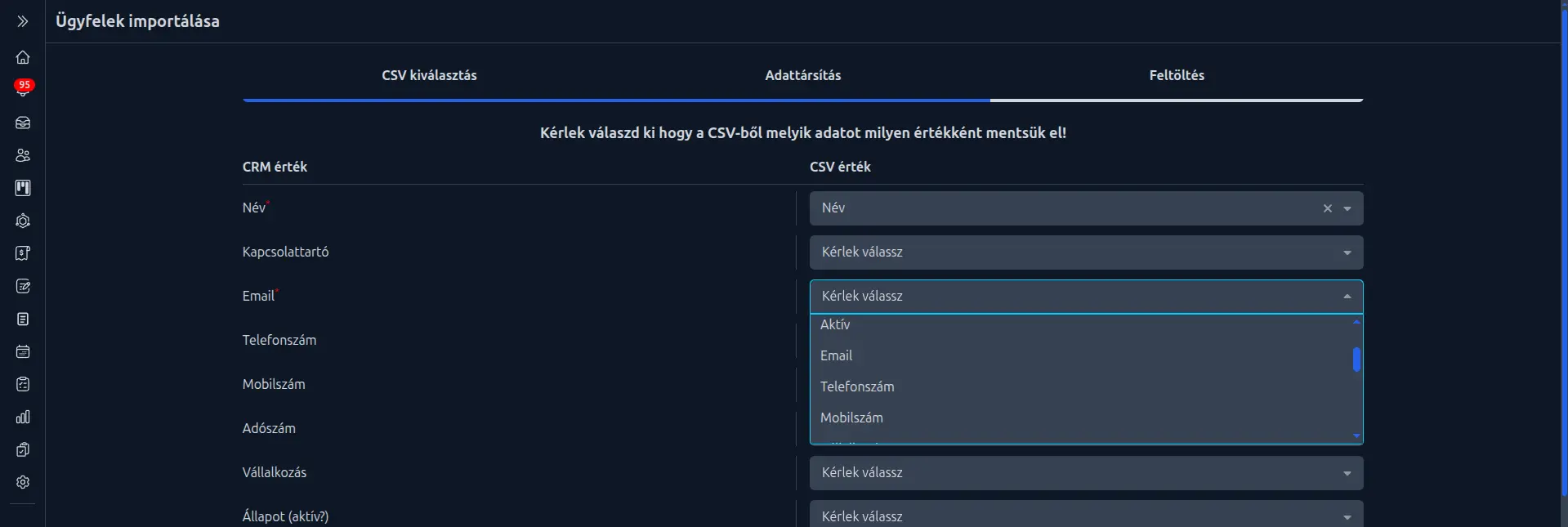 második lépés az importálásban