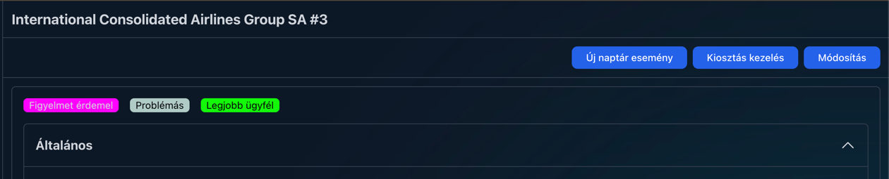 ügyfél címke lista
